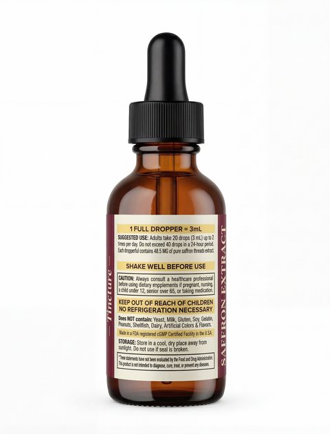 Premium Saffron Extract Tincture (Made With Pure Heray Saffron Threads)
