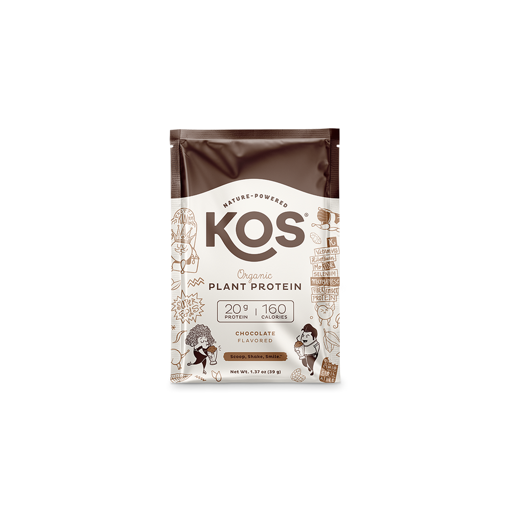 KOS Organic Plant Protein, Chocolate, Single Serving