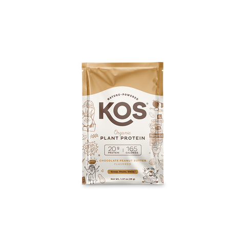 KOS Organic Plant Protein, Chocolate Peanut Butter, Single Serving