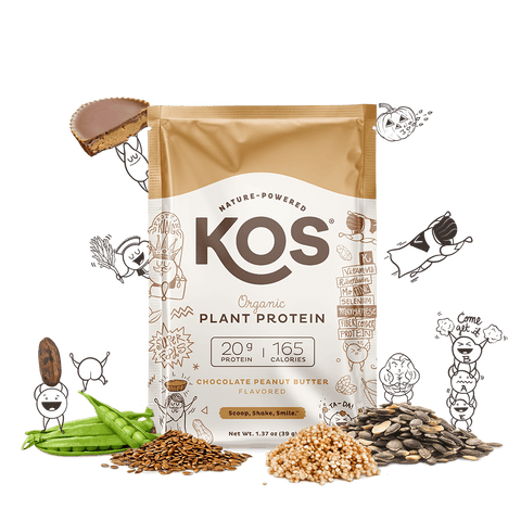 KOS Organic Plant Protein, Chocolate Peanut Butter, Single Serving