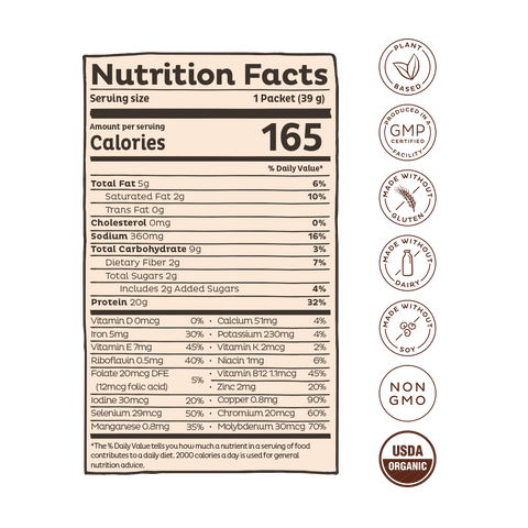 KOS Organic Plant Protein, Chocolate Peanut Butter, Single Serving