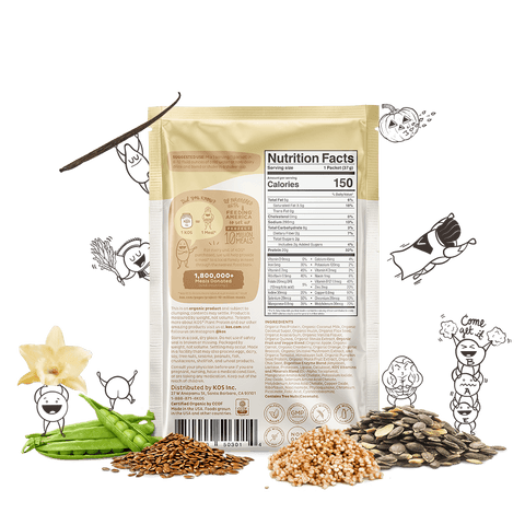 KOS Organic Plant Protein, Vanilla, Single Serving