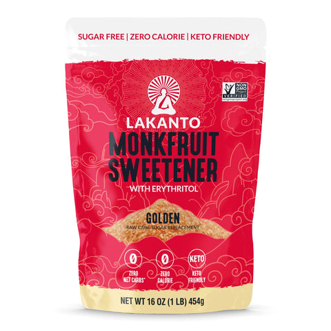 Golden Monkfruit and Erythritol Sweetener - Raw Cane Sugar Replacement