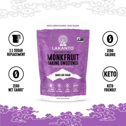 Baking Monkfruit and Erythritol Sweetener - Baking Sugar Replacement