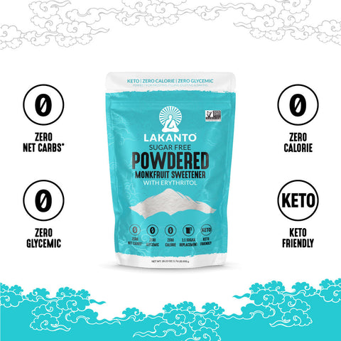 Powdered Monkfruit and Erythritol Sweetener - Powdered Sugar Replacement