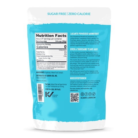 Powdered Monkfruit and Erythritol Sweetener - Powdered Sugar Replacement