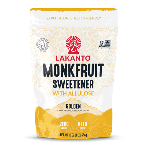 Golden Monkfruit Sweetener with Allulose - Raw Cane Sugar Replacement