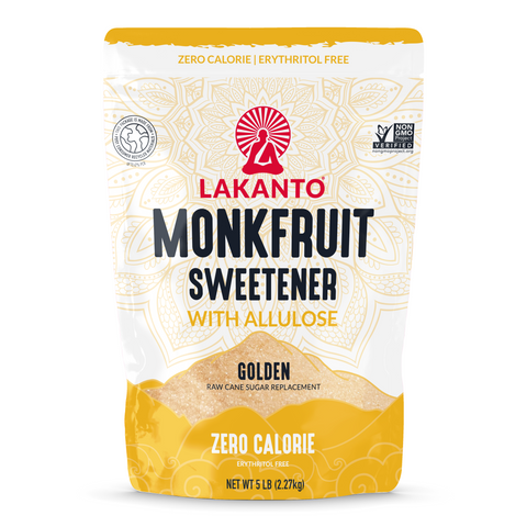 Golden Monkfruit Sweetener with Allulose - Raw Cane Sugar Replacement