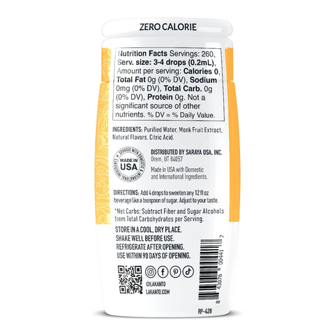 Lakanto Liquid Monk Fruit Sweetener Drops Caramel 1.76 FL OZ