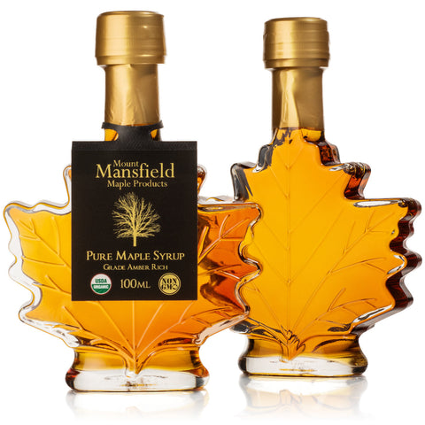 100ml Vermont Maple Leaf Favor Bottle of Organic Pure Vermont Maple Syrup