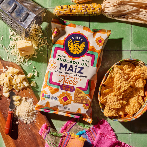 Maíz Three Cheese Nacho Corn Tortilla Chips