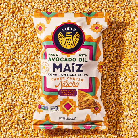 Maíz Three Cheese Nacho Corn Tortilla Chips