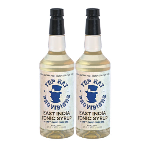 Top Hat East India Tonic Syrup & 5x Quinine Wellness Tonic Water Concentrate - Just add soda water - 32oz bottle