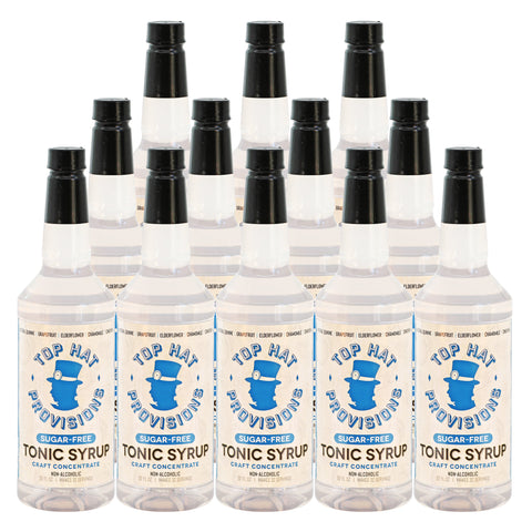 Top Hat Keto Sugar-Free Tonic Syrup & 5x Quinine Wellness Tonic Water Concentrate - Naturally sweetened with Monk Fruit - 12pack of 32oz bottles