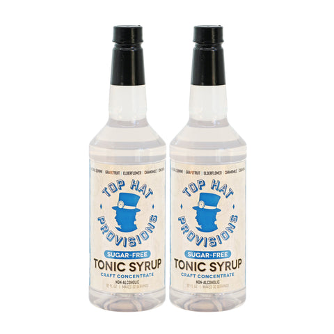 Top Hat Keto Sugar-Free Tonic Syrup & 5x Quinine Wellness Tonic Water Concentrate - Naturally sweetened with Monk Fruit - 32oz bottle