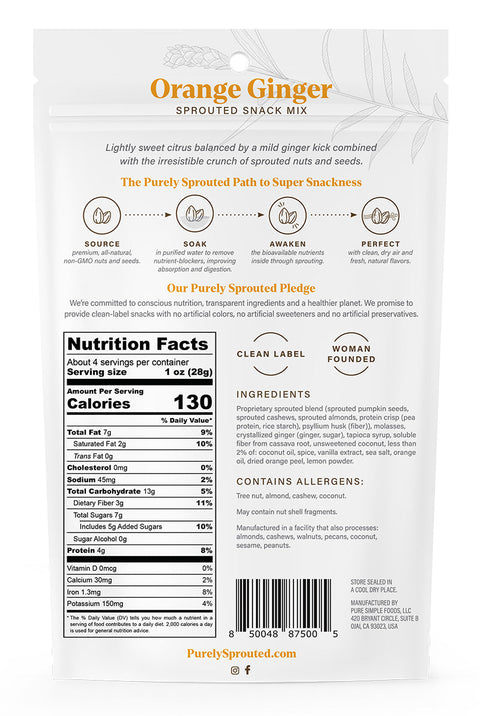 Orange Ginger Sprouted Snack Mix