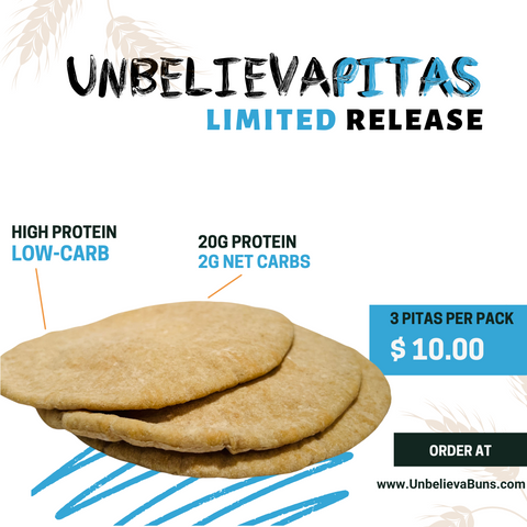 UnbelievaPita - High Protein, Low-Carb Pitas (3 Breads)