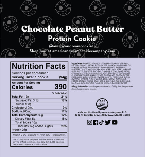 Chocolate Peanut Butter Protein Cookie