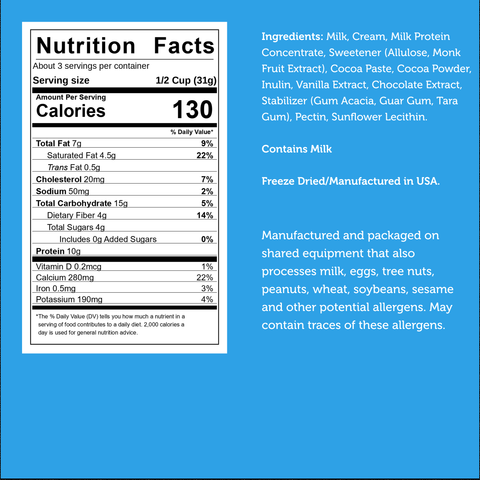 Freeze‑Dried Protein Ice Cream (Zero Added Sugar) — Vanilla Chocolate Mix