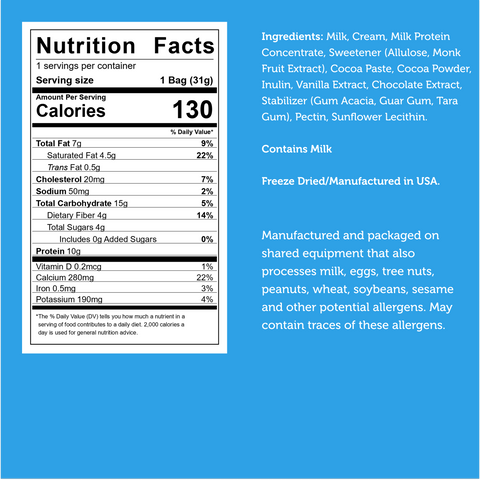 Freeze‑Dried Protein Ice Cream (Zero Added Sugar) — Vanilla Chocolate Mix