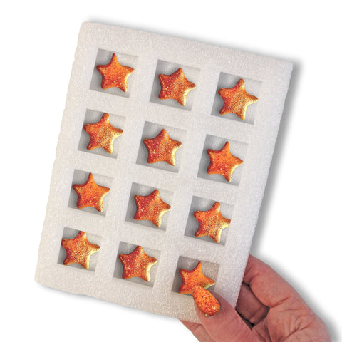 Royal Icing Glittery Gold Stars (12ct)