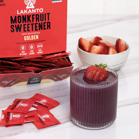 Golden Monkfruit and Erythritol 2:1 Sweetener Packets - Raw Cane Sugar Replacement