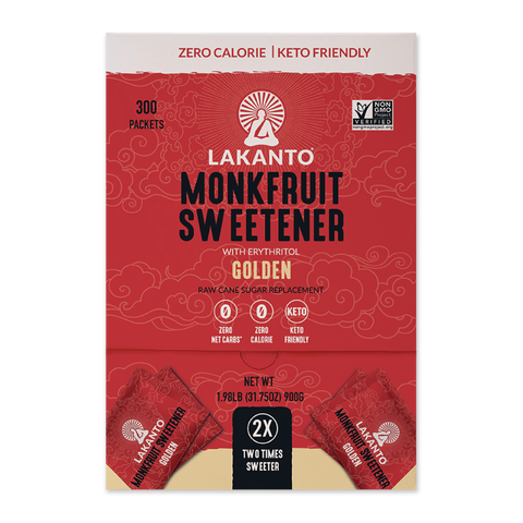 Golden Monkfruit and Erythritol 2:1 Sweetener Packets - Raw Cane Sugar Replacement