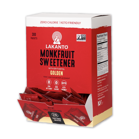 Golden Monkfruit and Erythritol 2:1 Sweetener Packets - Raw Cane Sugar Replacement