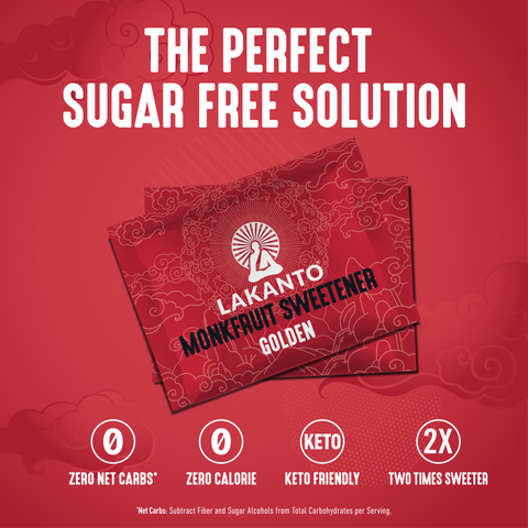 Golden Monkfruit and Erythritol 2:1 Sweetener Packets - Raw Cane Sugar Replacement