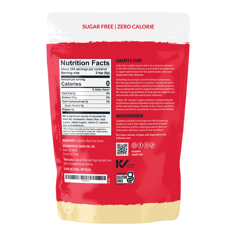 Golden Monkfruit and Erythritol Sweetener - Raw Cane Sugar Replacement