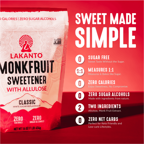 Classic Monkfruit Sweetener with Allulose - White Sugar Replacement