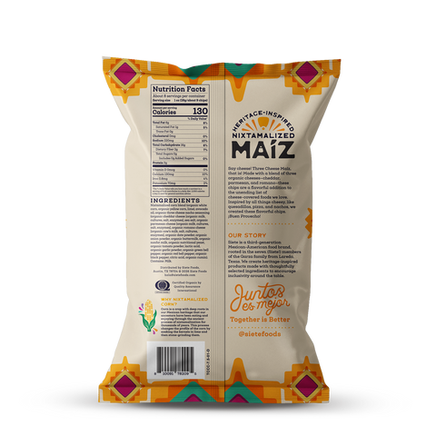 Maíz Three Cheese Nacho Corn Tortilla Chips