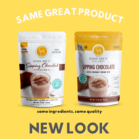 Good Dee's Sipping Chocolate Low Carb Drink Mix - Vegan, No Sugar Added*, Soy Free and Gluten Free