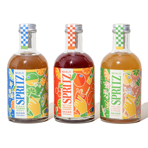 New! Mixly Spritz Mixer Trio | Non Alcoholic Cocktail & Mocktail Gift Set