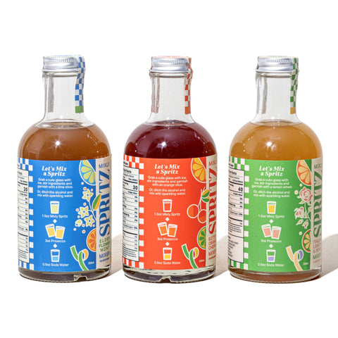 New! Mixly Spritz Mixer Trio | Non Alcoholic Cocktail & Mocktail Gift Set