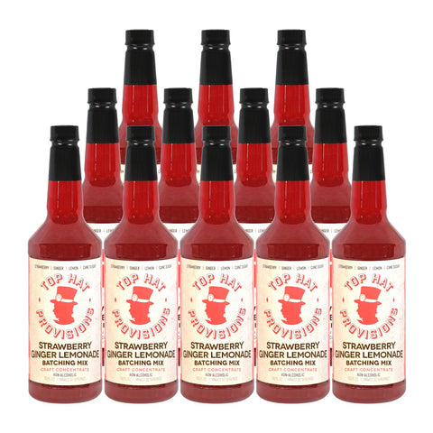 Top Hat Strawberry Ginger Lemonade Concentrate & Batching Mix - 32oz Bottle