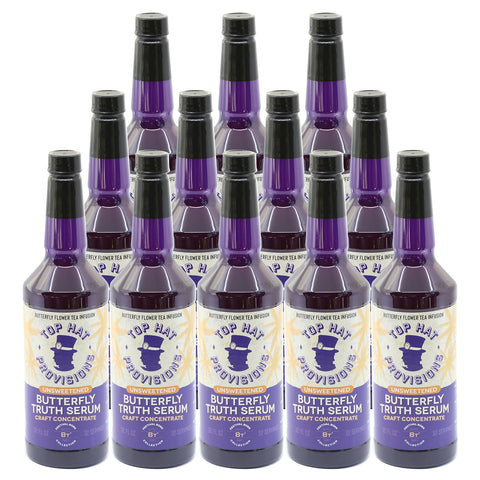 Top Hat Butterfly Truth Serum - Butterfly Pea Floral Extract - Blue Flower Tea Tincture - Alcohol Free Bitters - Unsweetened - Non-Alcoholic - Make Drinks Natural Blue and Indigo Purple - 12x32oz Case