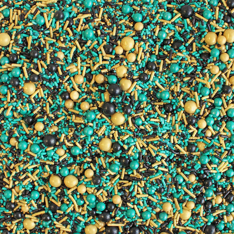 Black, Gold & Teal Sporty Sprinkles