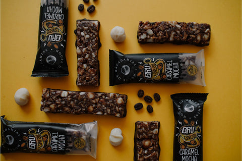 Caramel Mocha Macadamia Nut Snack Bar (Dan Mace's BRU Bar) (12 Bars)