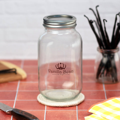 Mason Jars for Homemade Vanilla Extract & Canning (Standard Mouth) - Pint & Quart Sizes