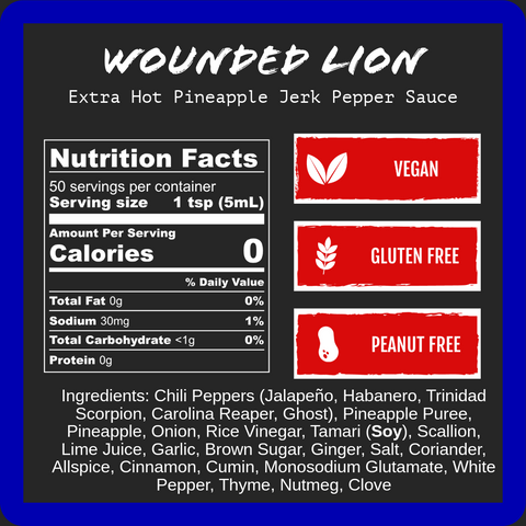 Wounded Lion - Extra Hot Pineapple Jerk Sauce (9oz)