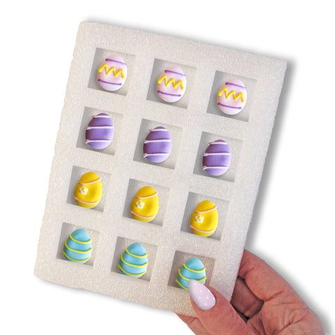 Easter Egg Assortment Royal Icing Decs (Set of 12)