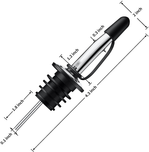 Extract Bottle Pourer with Stopper for Liquor Bottles for about 3/4" Mouths