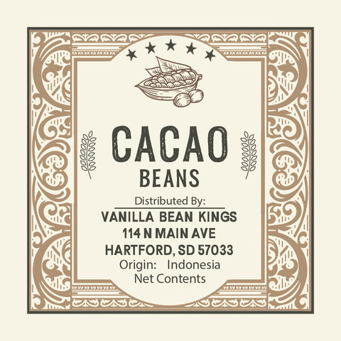 Cacao Beans Label (3 Inches x 3 Inches)