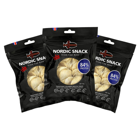 Dried Cod Bites, Hardfiskur Nordic Snack Bundle