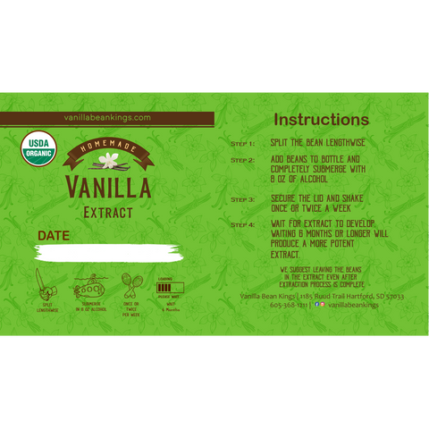 VBK Homemade Vanilla Extract Kit Label - 5.5" x 3" Sticker