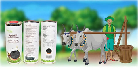 Organic Sphere's Ganuga Bull-Driven Niger Seed Oil: Authentic Organic Black Seed Extract - Pure & Nutrient-Rich to Enhance Immunity