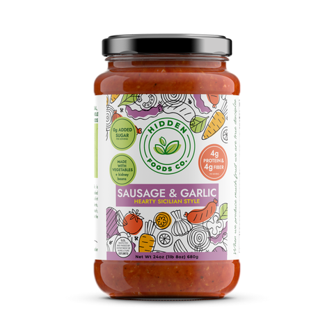Sausage and Garlic Sicilian Inspired Sauce--4g Protein, 4g Fiber 2-pack