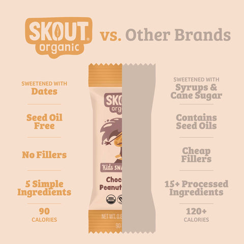 Skout Organic Chocolate Peanut Butter Kids Bar