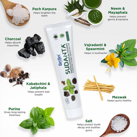 Sudanta Charcoal Toothpaste - Ayurvedic Oral Care